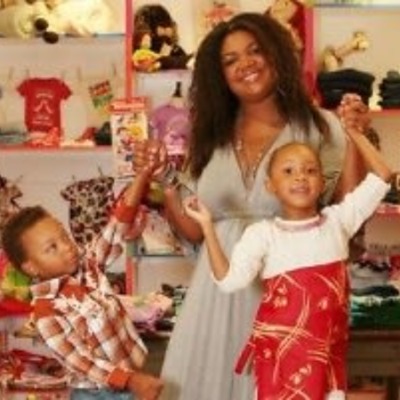 Evin Harrah Cosby with her two children.